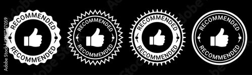 Customer Recommended Badge Thumb Up Icons for Product Quality Approval