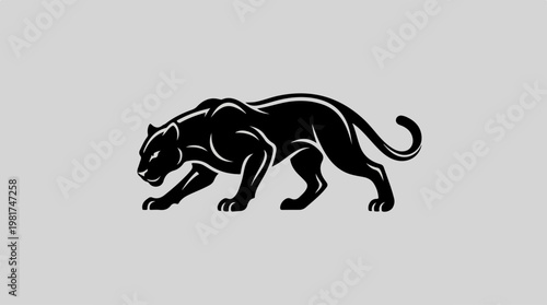 Black Panther Walking Side View.