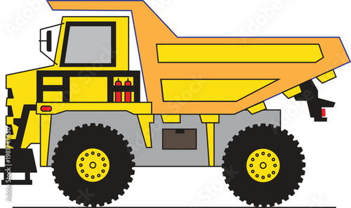 illustration of industrial heavy load transport vehicle	