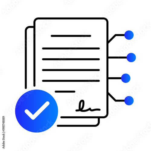 Smart Contract Vector Icon, Automated Agreement Execution and Blockchain Integration, Streamlining Legal Processes and Enhancing Transparency through Digital Contracts