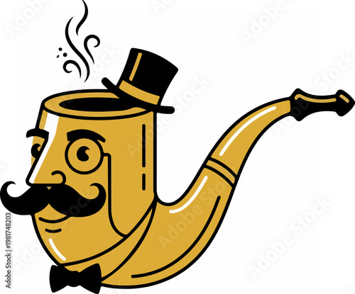Cartoon teapot with face and hat.