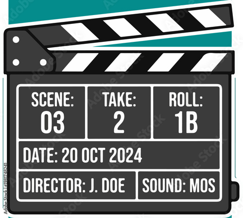 Clapper board for film production use.