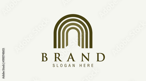 A sleek and stylized arch logo design, representing modernity and stability, suitable for various brands, emphasizing clean lines and contemporary aesthetics.