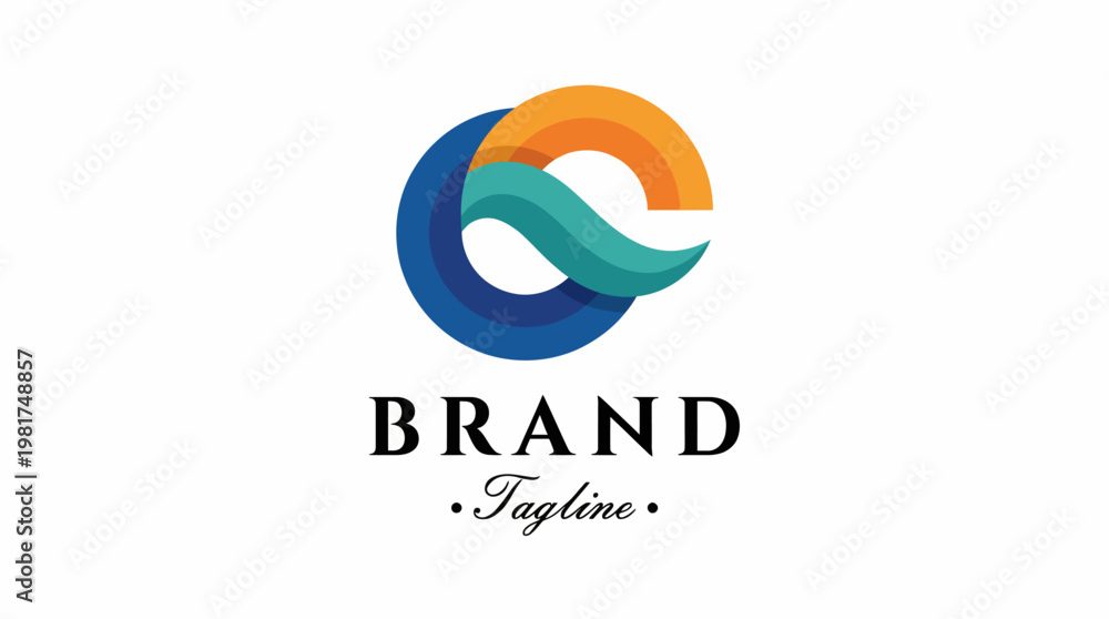 Fototapeta premium This image features a modern logo design combining vibrant colors and abstract shapes, ideal for branding and identity purposes in various industries.