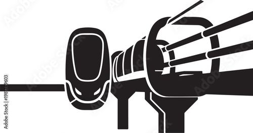 Monochrome cable car, tramway, transportation icon, urban transit