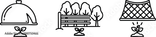 Beekeeping and Honey Production Industry Line Icon Set