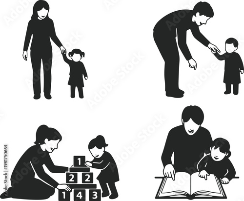 Parental guidance and educational activities with young children in four different scenarios