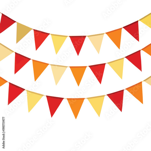 Colorful Festive Bunting Flags for Celebrations and Events