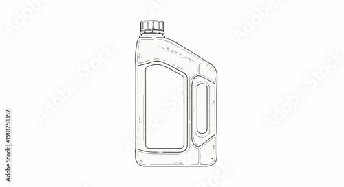 Line art of a container with a handle and screw-top cap