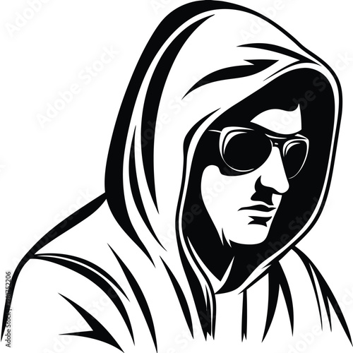 Celestial Sun and Moon Graphic Black and White Mystical Minimalist Illustration