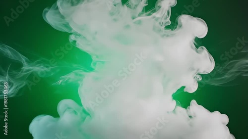 Wallpaper Mural White smoke diffusing dynamically against a vibrant green background Torontodigital.ca