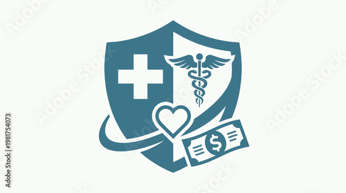 Healthcare shield emblem a symbol of protection medical care and financial security for well being