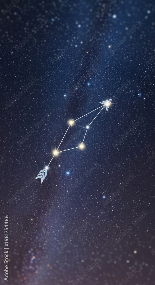 Naklejka premium Constellation Sagittarius in the Night Sky.
