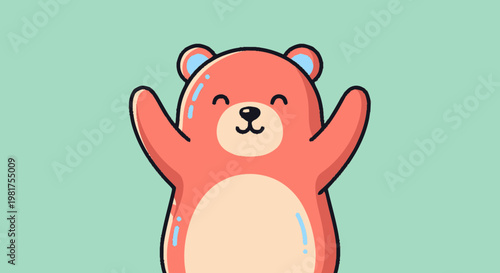 Cute cartoon bear character with arms outstretched for a warm hug.