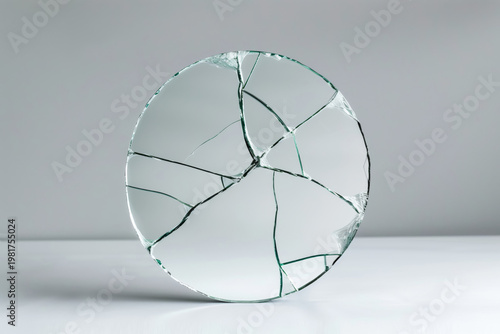Cracked Mirror Reflection Broken Identity Concept Minimal Background