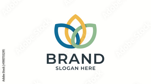 This sophisticated brand logo features overlapping leaf shapes, symbolizing growth, sustainability, and a commitment to nature in a stylish and modern design suitable for eco-friendly brands.