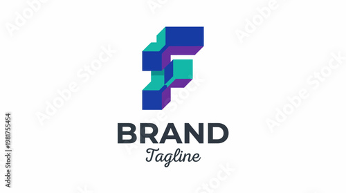 This contemporary logo design presents an abstract representation of the letter F, suitable for various brands looking for a fashionable and modern identity.