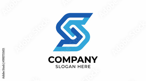 This image showcases a contemporary logo design for a company, featuring blue shades and a sleek, modern appearance that conveys innovation and professionalism.