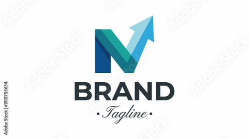 A minimalist logo featuring an arrow and an uppercase 'M,' symbolizing growth and progress. Ideal for financial firms, consulting businesses, or personal development brands.