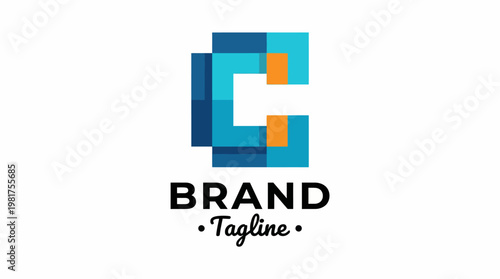 This modern logo showcases an abstract design with geometric shapes, representing innovation and uniqueness, ideal for tech companies or startups.