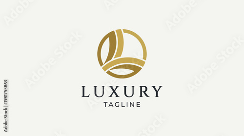 This logo features a sophisticated design with a golden circular emblem, emphasizing luxury and high-end branding for businesses seeking elegance and style in their identity.