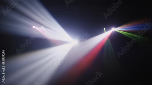 Wallpaper Mural Bright colorful stage lights shining through dark smoke Torontodigital.ca