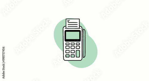 Modern Point of Sale Terminal with Receipt and Display.