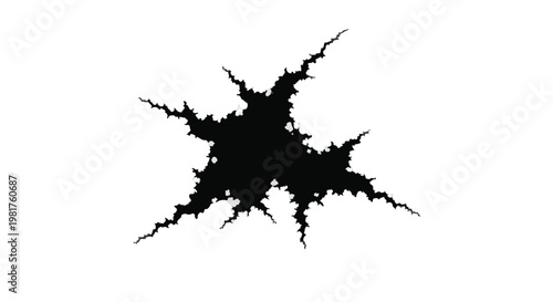 Cracks forming an abstract radial pattern on a plain background represent the concept of structural failure, natural weathering, or a sudden breakage in material integrity for design use.