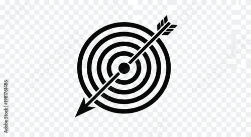 Target with arrow icon represents hitting the goal and achieving success in business strategies or marketing campaigns by demonstrating precision, focus, and accurate planning for results.
