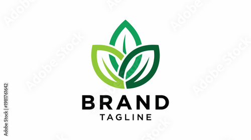 This logo features three stylized green leaves symbolizing growth and sustainability, perfect for eco-friendly brands and businesses focused on nature.