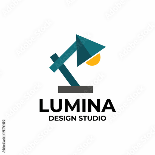 This sleek logo of a desk lamp encapsulates creativity and illumination, representing a design studio with an elegant touch and a modern artistic flair in its visual appeal.