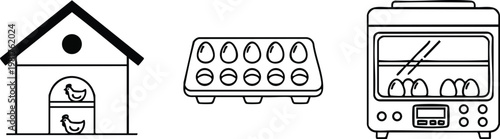 Title: Poultry Farming and Egg Incubator Vector Set
