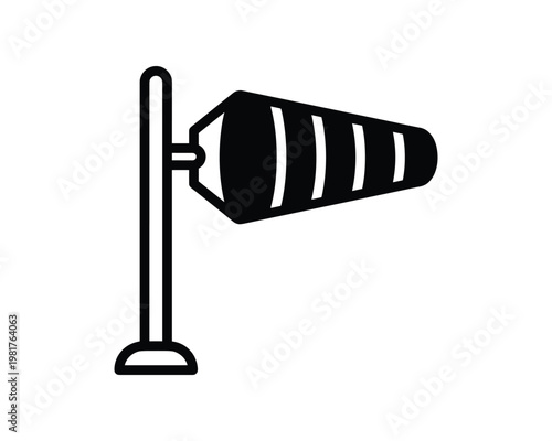 Airport windsock icon, weather vane vector illustration design