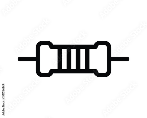 Axial Lead Resistor Circuit Component Symbol Vector
