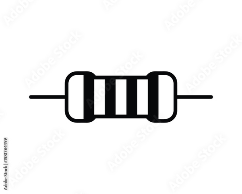 Axial lead resistor symbol, circuit component drawing