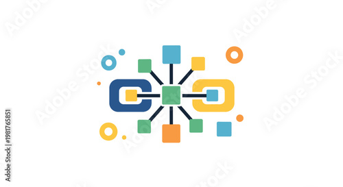 Network connection concept, digital data links, abstract connections