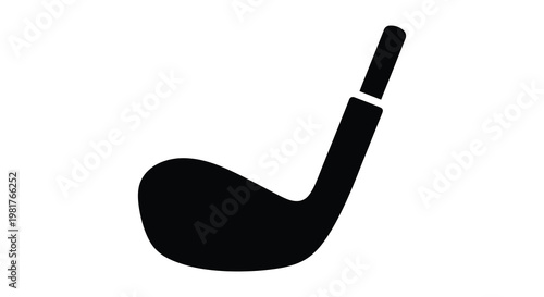 A black golf club specifically a wedge depicted in stark silhouette