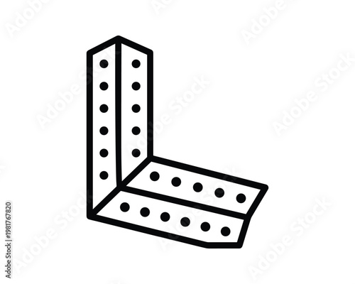 Corner bead vector, drywall corner protector graphic illustration