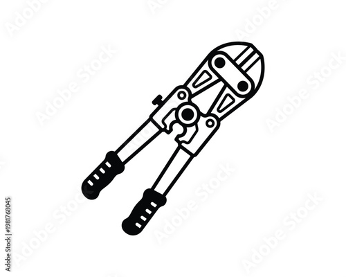 Bolt Cutter Tool Vector Icon Illustration