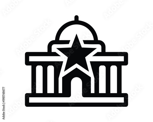 Capitol building with star vector icon illustration design