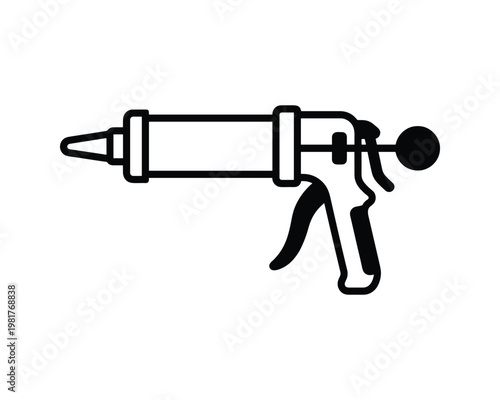 Caulking gun vector illustration for construction or home repairs