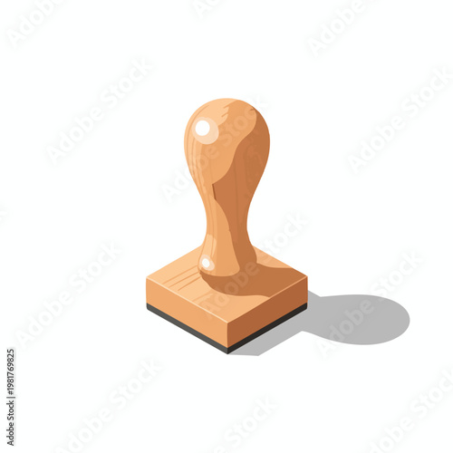 Classic Rubber Stamp with Wooden Handle for Office and Creative Use