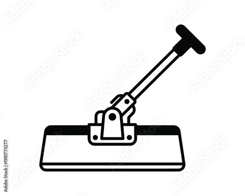 Concrete finishing bull float tool vector graphic illustration