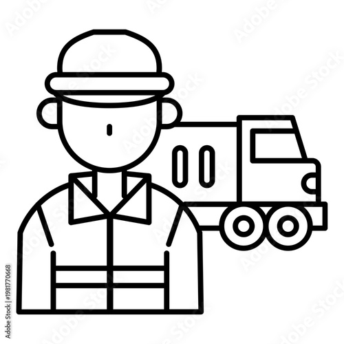 Truck driver icon