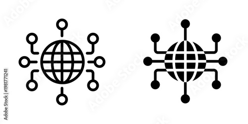 Global network icon, element icon for design branding, print, and digital media