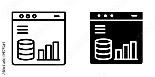Statistics server icon, element icon for design branding, print, and digital media