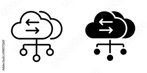 Cloud transfer icon, element icon for design branding, print, and digital media
