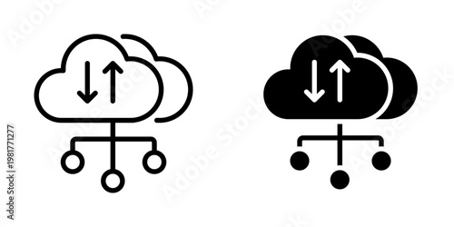 Cloud transfer icon, element icon for design branding, print, and digital media