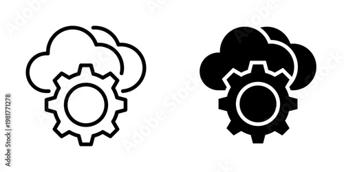 Cloud setting icon, element icon for design branding, print, and digital media