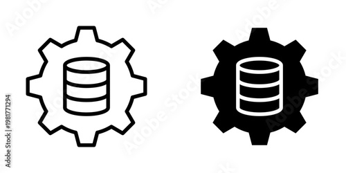 Setting database icon, element icon for design branding, print, and digital media